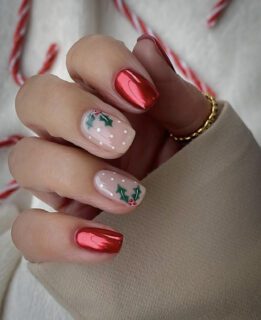 33+ Festive Christmas Nail Ideas for Short Nails