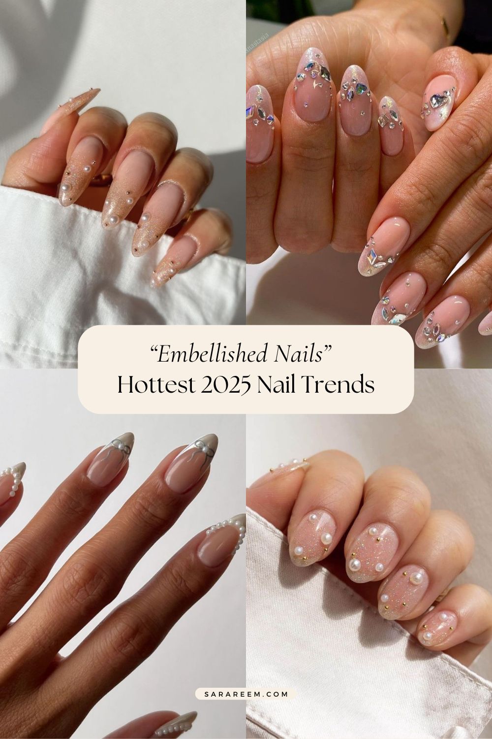 Embellished Nails - 2025 nail trends and nail colors