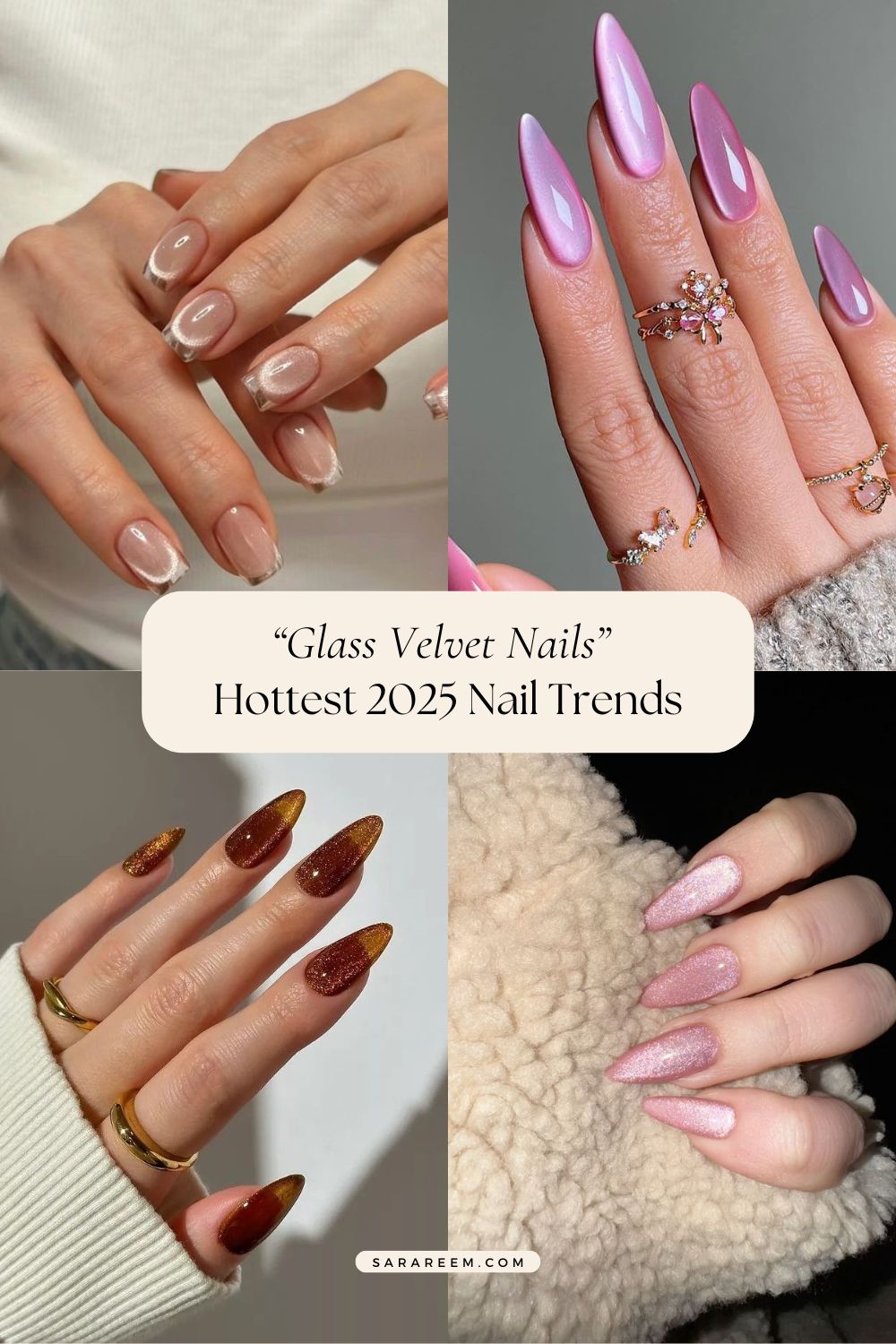 Glass Velvet Nails - 2025 nail trends and nail colors