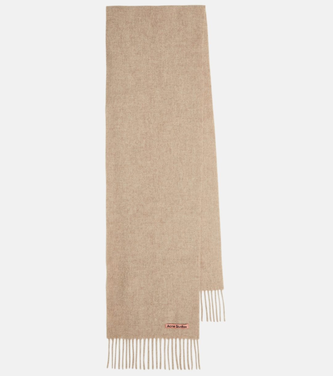 Beige Acne Studios Fringed wool scarf 