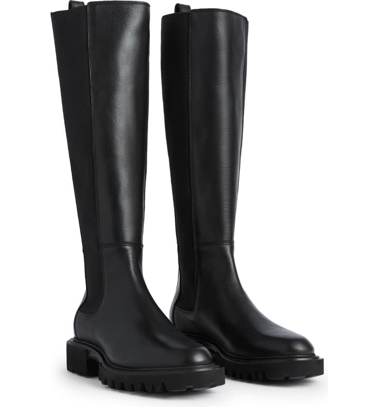 Black All Saints Maeve Knee High Chelsea Boot 