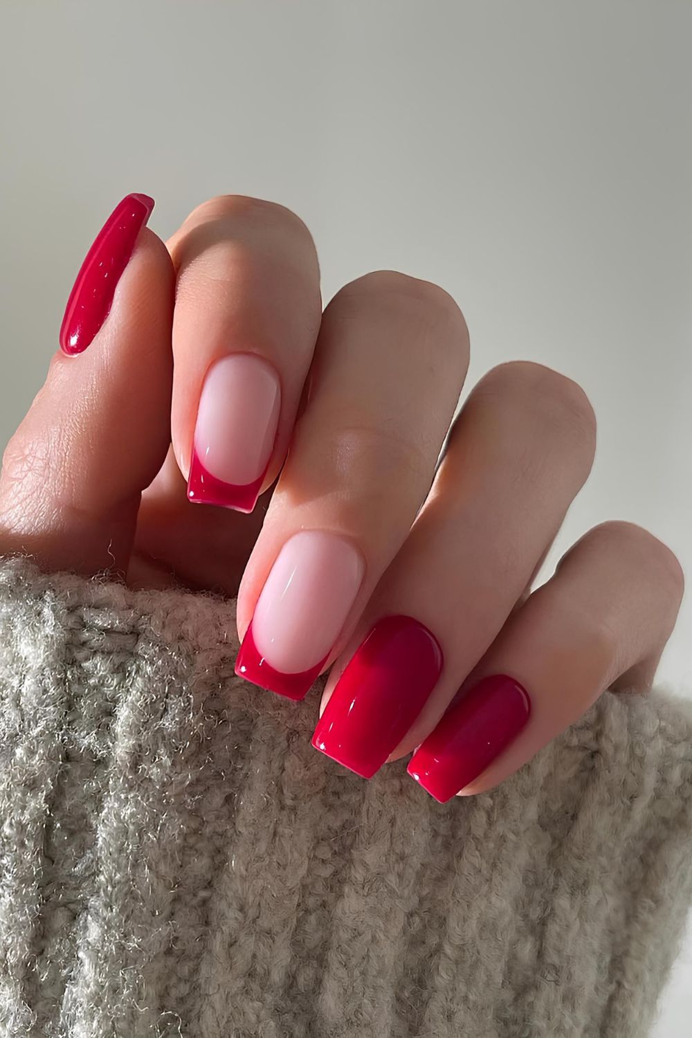 Crimson red manicure