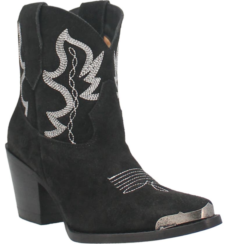 Black and silver Dingo Joyride Suede Cowboy Boot 