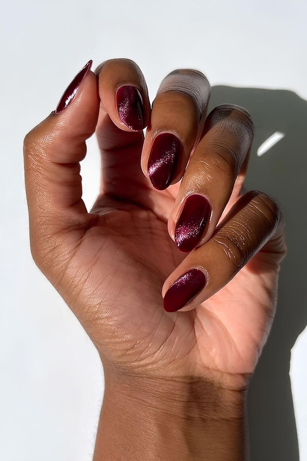 Glossy Cherry Mocha nails