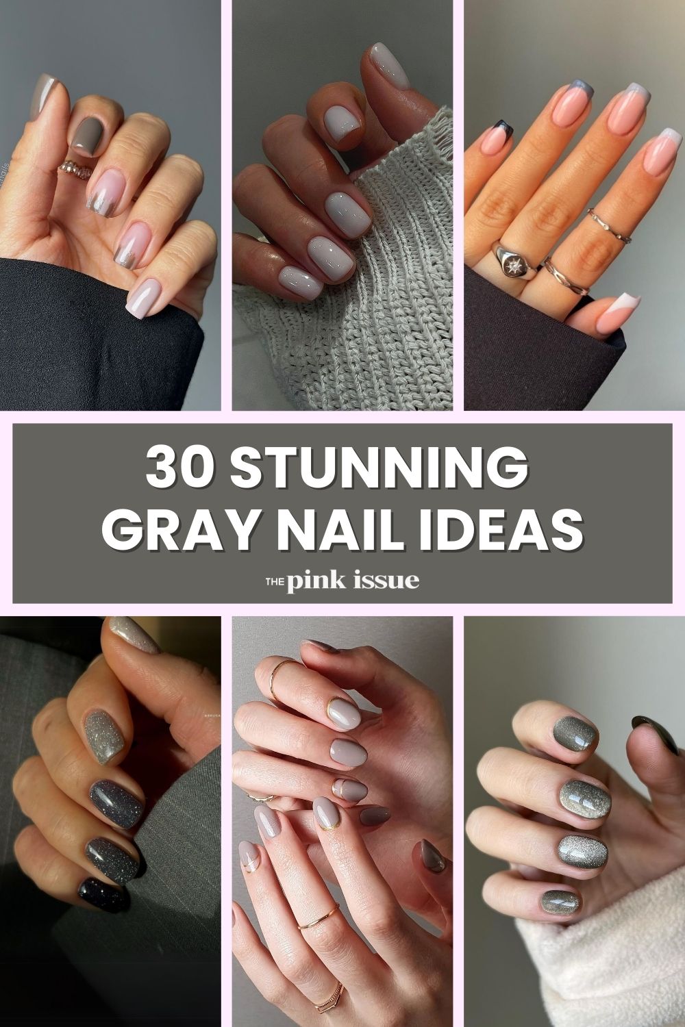 Gray nail designs Pinterest