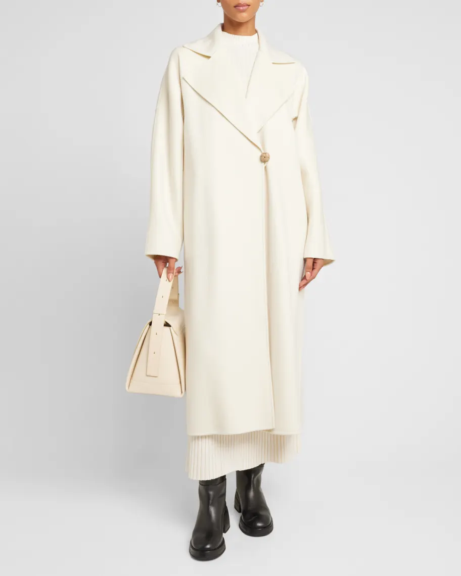 Ivory Lafayette 148 New York Double-Face Cashmere Coat 