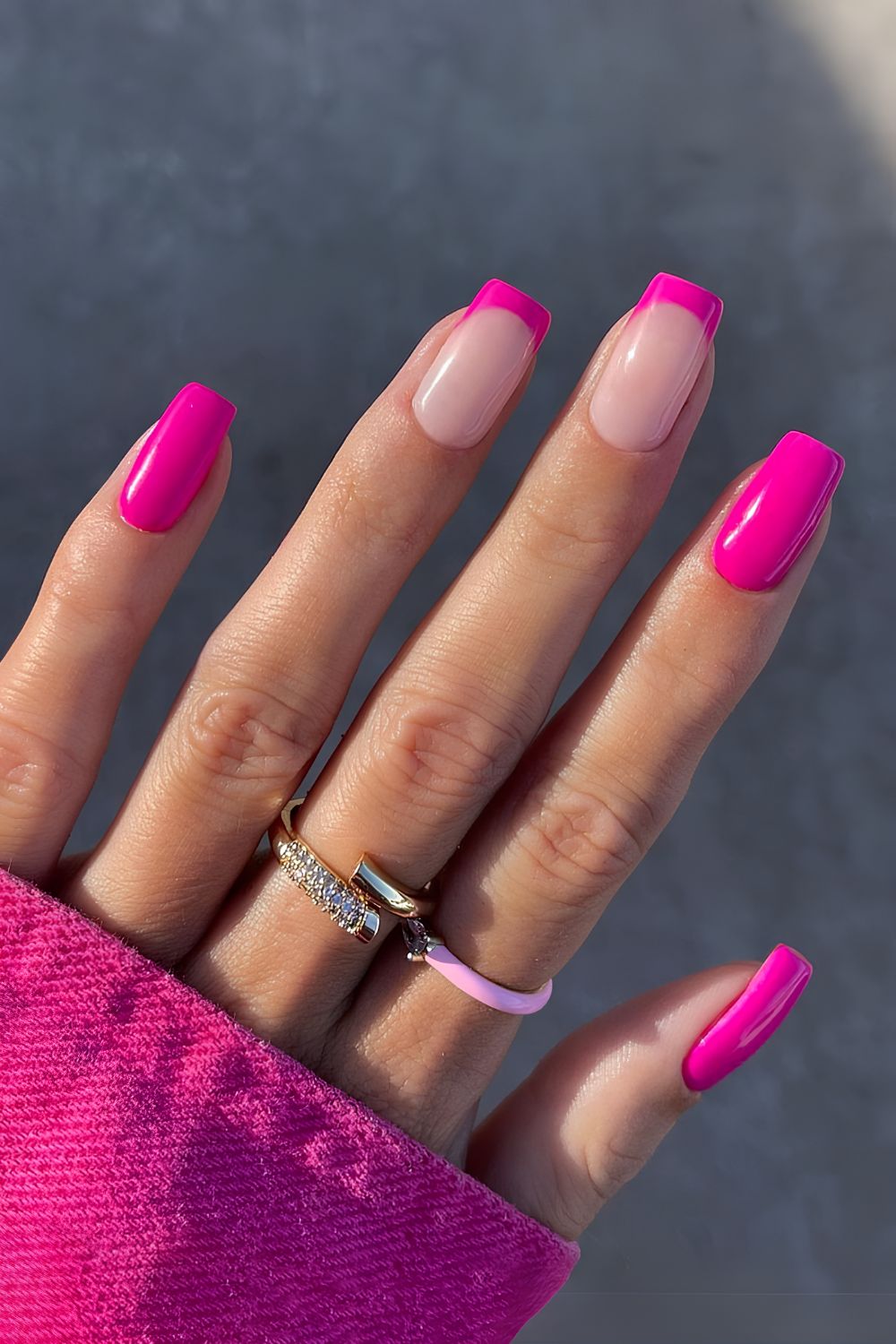 Mangenta pink manicure