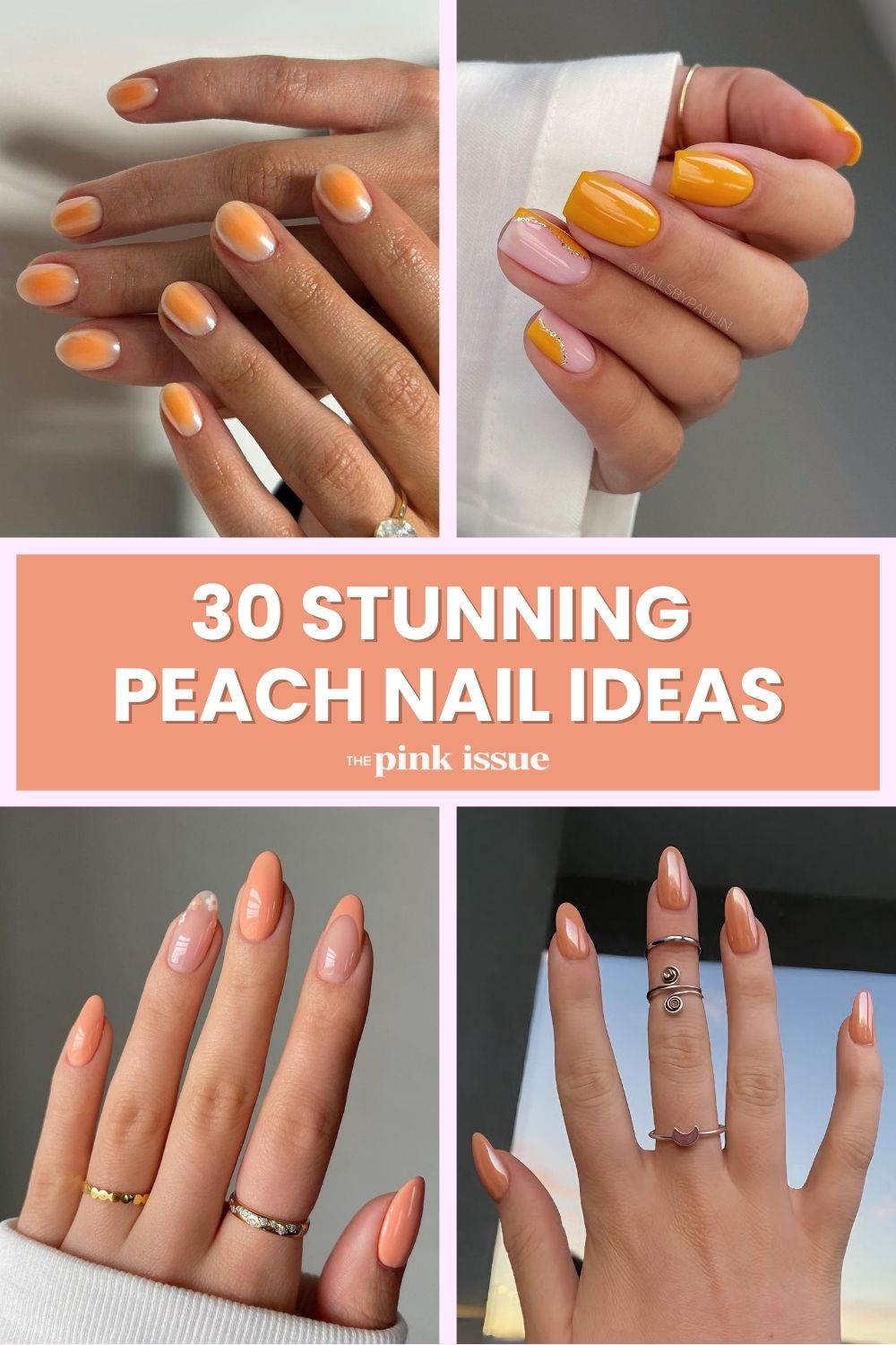 Peach nail designs Pinterest