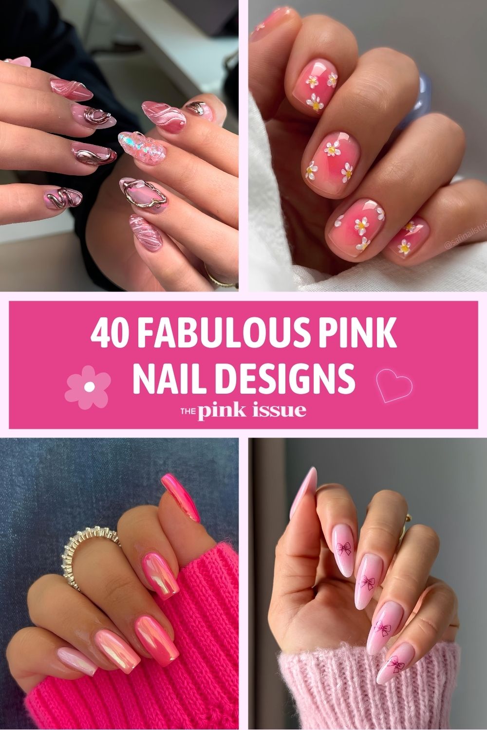 Pink nail designs Pinterest