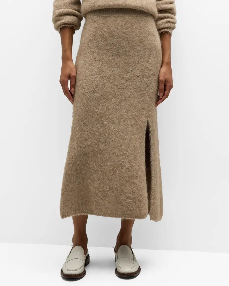 Beige-taupe Rails Diana Sweater Midi Skirt 