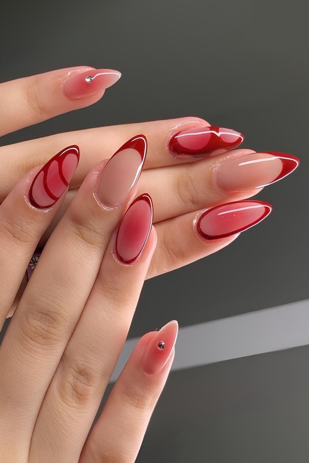 Red aura effect manicure