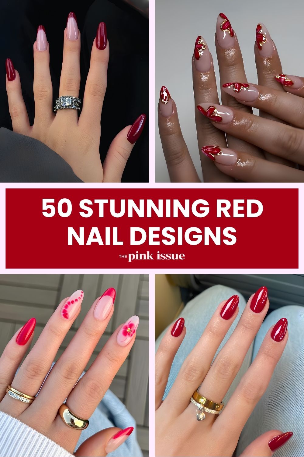 Red nail ideas Pinterest