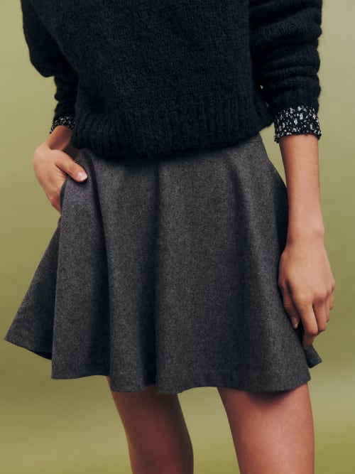 Dark Grey Reformation Dakota Skirt 