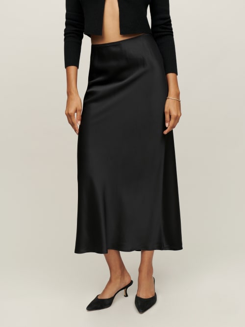 Black Reformation Layla Silk Skirt 