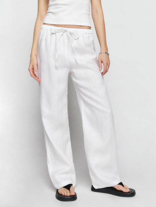 White Reformation Olina Linen Pant 