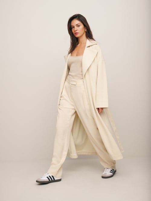 Ivory Reformation Walden Oversized Wrap Coat 