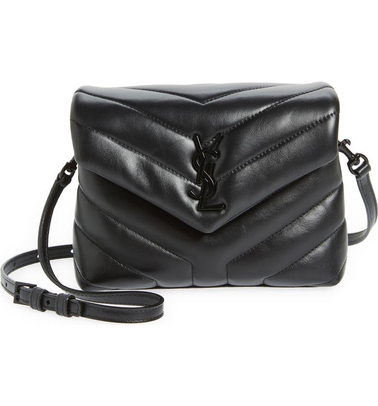 Black Saint Laurent Toy Loulou Leather Crossbody Bag 