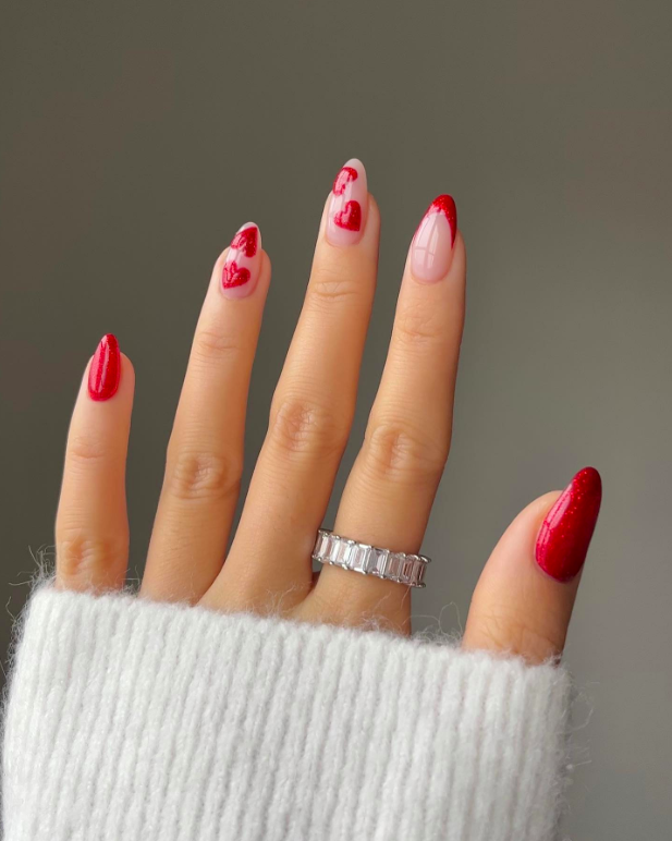 valentines day nails, valentines nails,  valentines day nails 2025, valentine's day nails, valentines day nails designs, valentines day nail acrylic, valentines day nails ideas, valentines day nails almond, valentines day nails red, heart nails