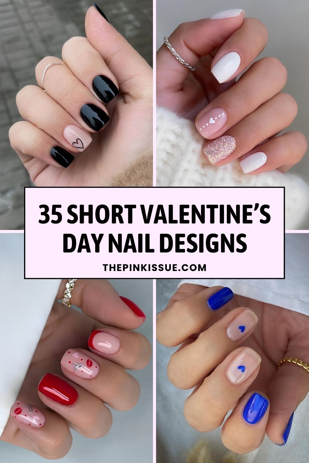 Short Valentine's Day nail ideas Pinterest