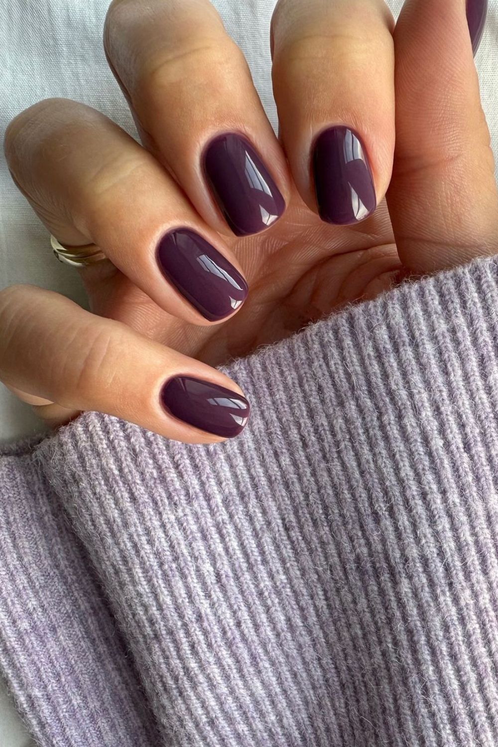 Solid berry purple nails