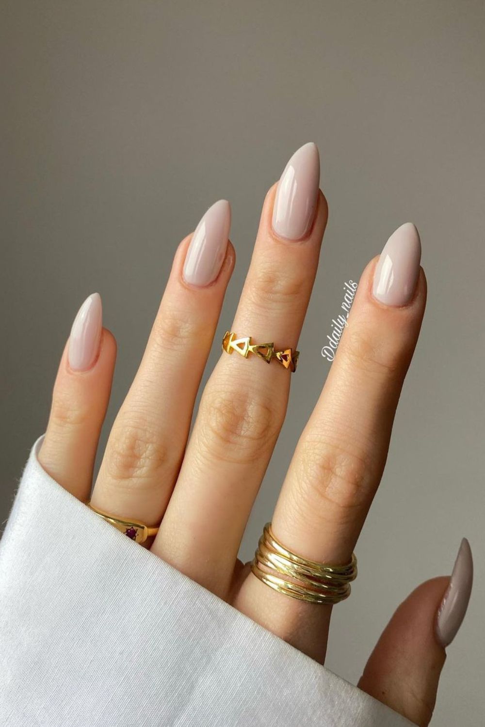 Solid warm gray nails