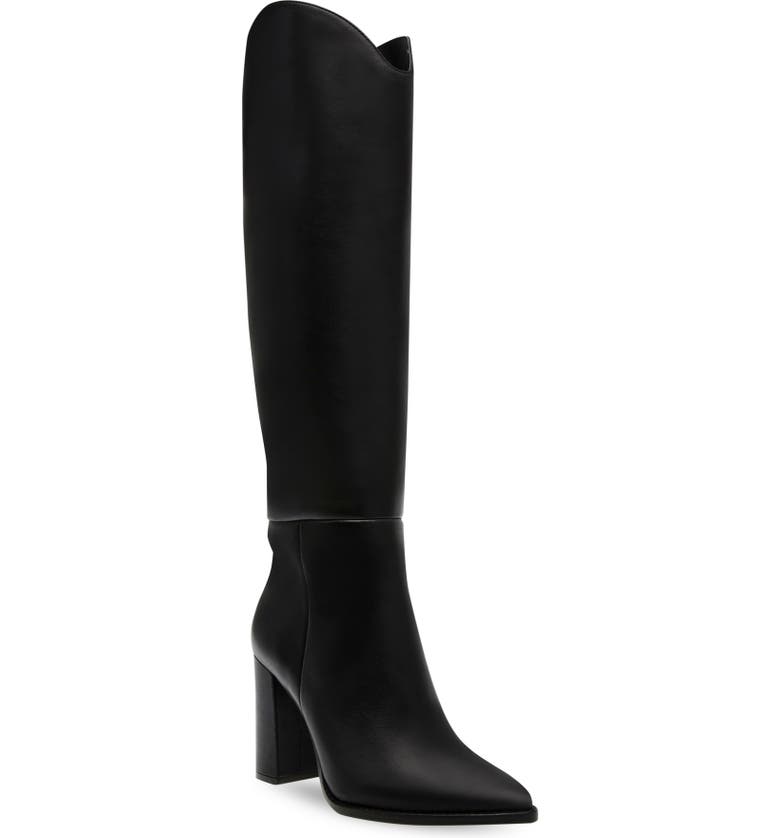 Black Steve Madden Bixby Pointed Toe Knee High Boot 