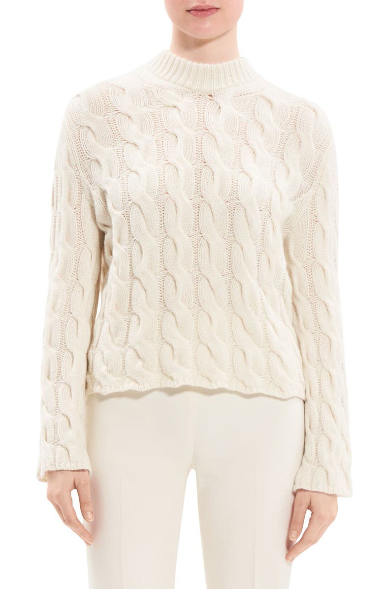 Ivory Theory Cable Knit Wool & Cashmere Sweater 