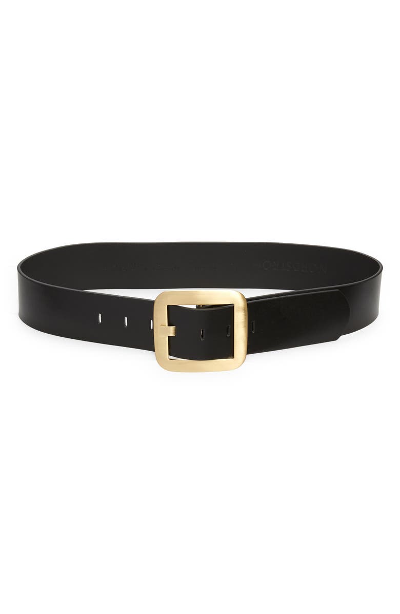 Black Treasure & Bond Vera Wide Leather Belt 