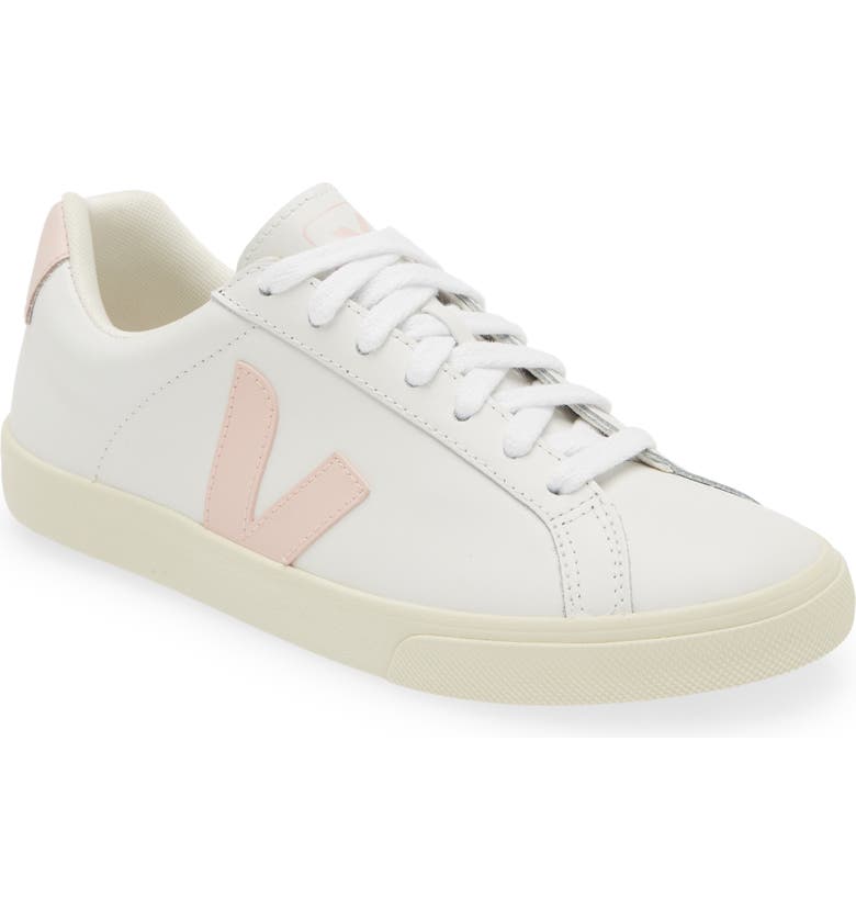 White and pale pink Veja Gender Inclusive Esplar Sneaker 