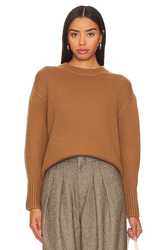 Caramel brown Vince Boyfriend Crew Sweater 