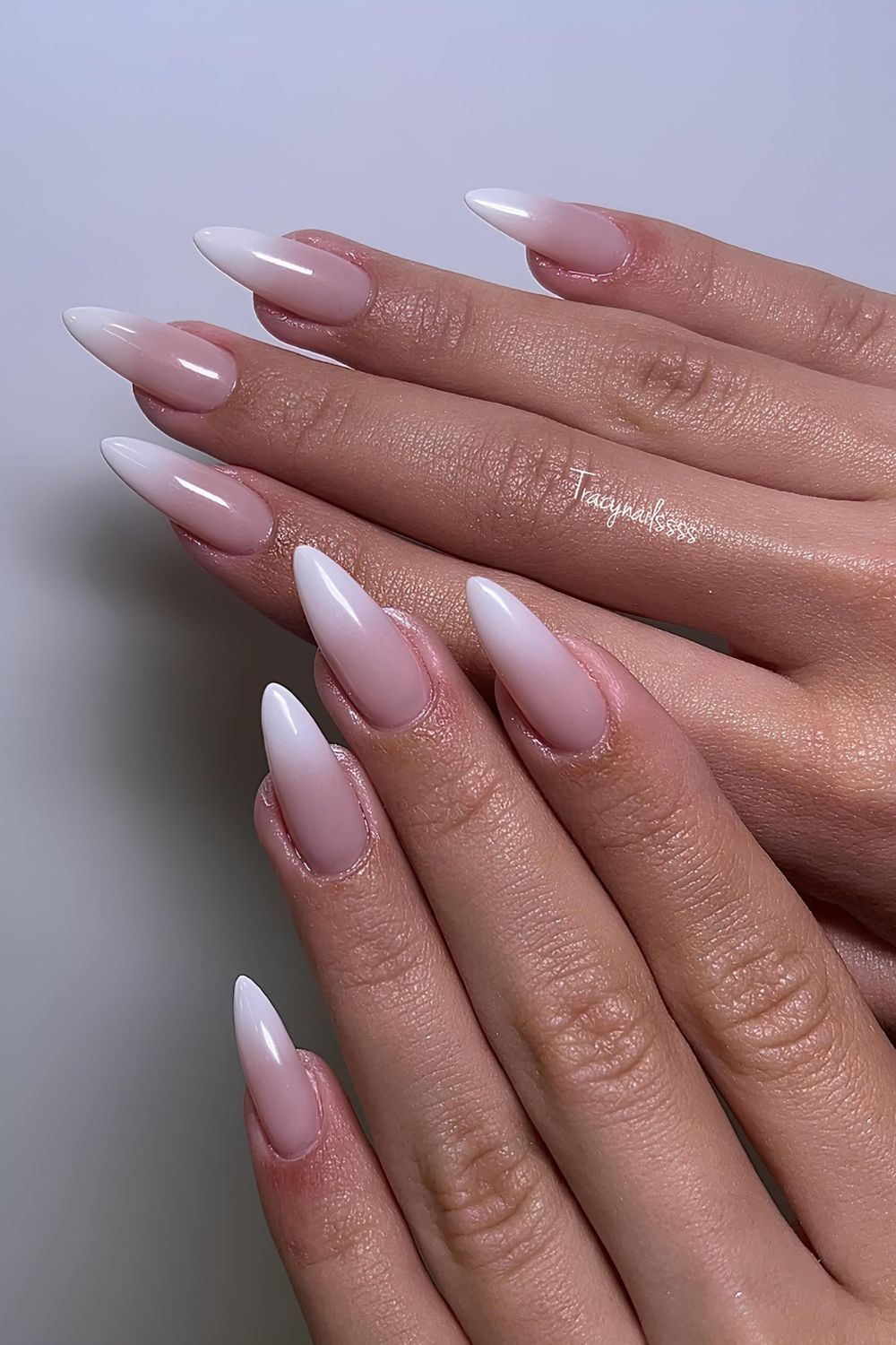 White ombre French manicure