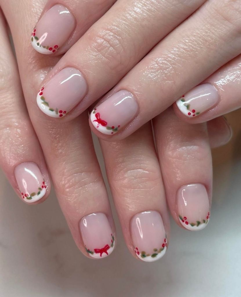 christmas nail designs, short nails