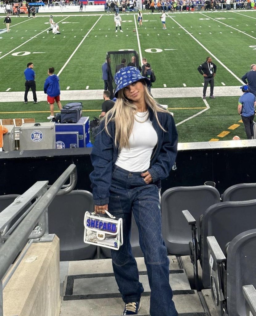 clear bag, denim, game day outfits