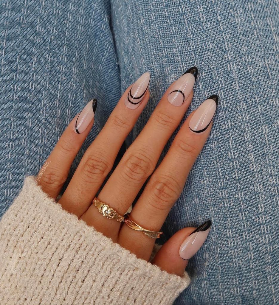 black line nails