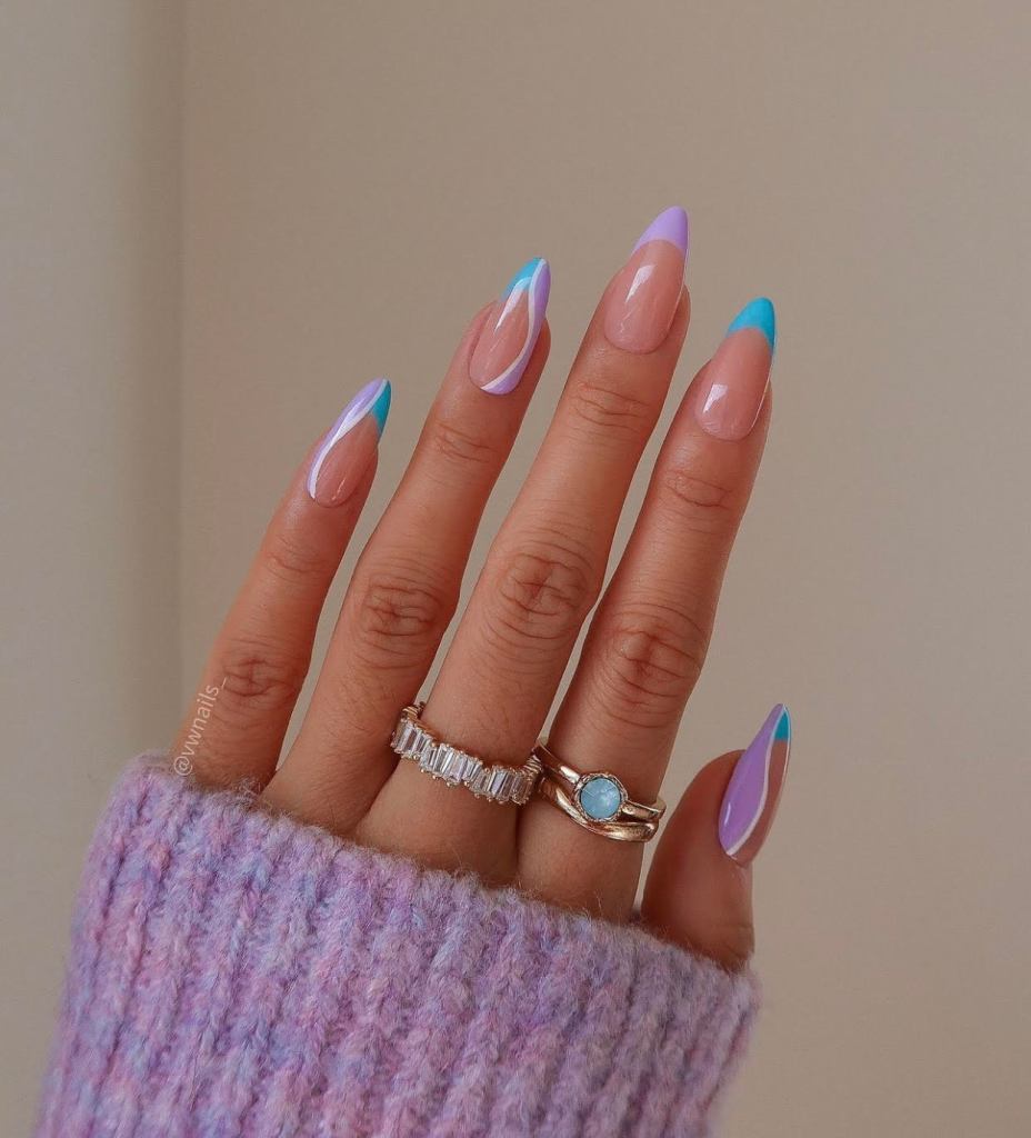 spring and summer nails, line nail designs