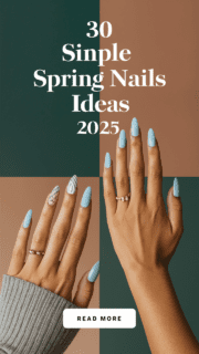 30 Simple Spring Nails Ideas 2025 – Trendy Designs in Pink, White, Blue & Oval Shapes