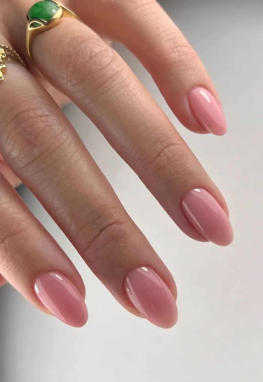 short pink nails