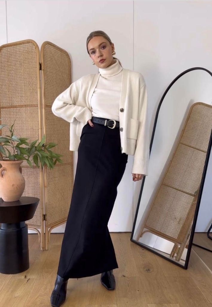 office fashion winter, maxi skirt 